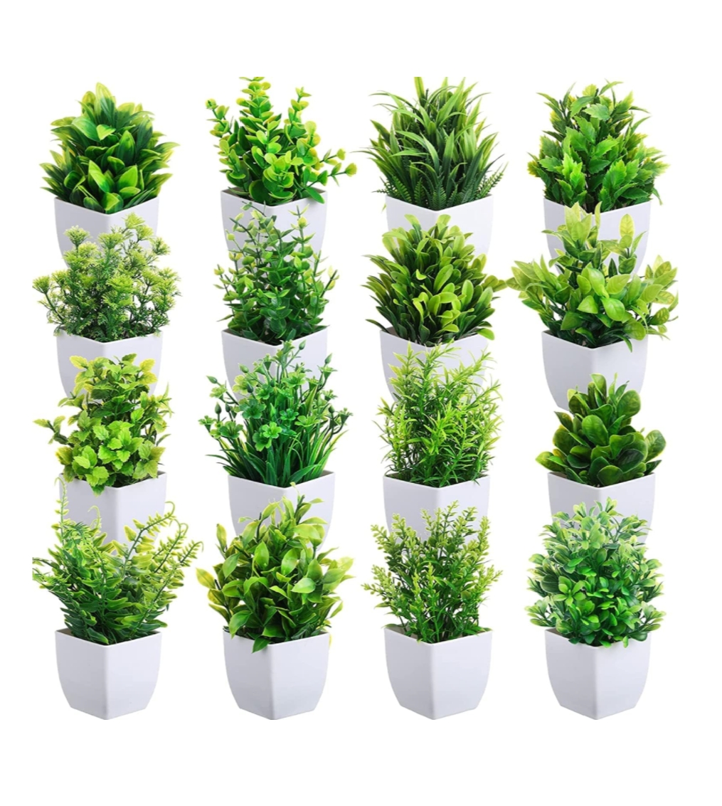 Small Fake Plant in Wight planters , (8)